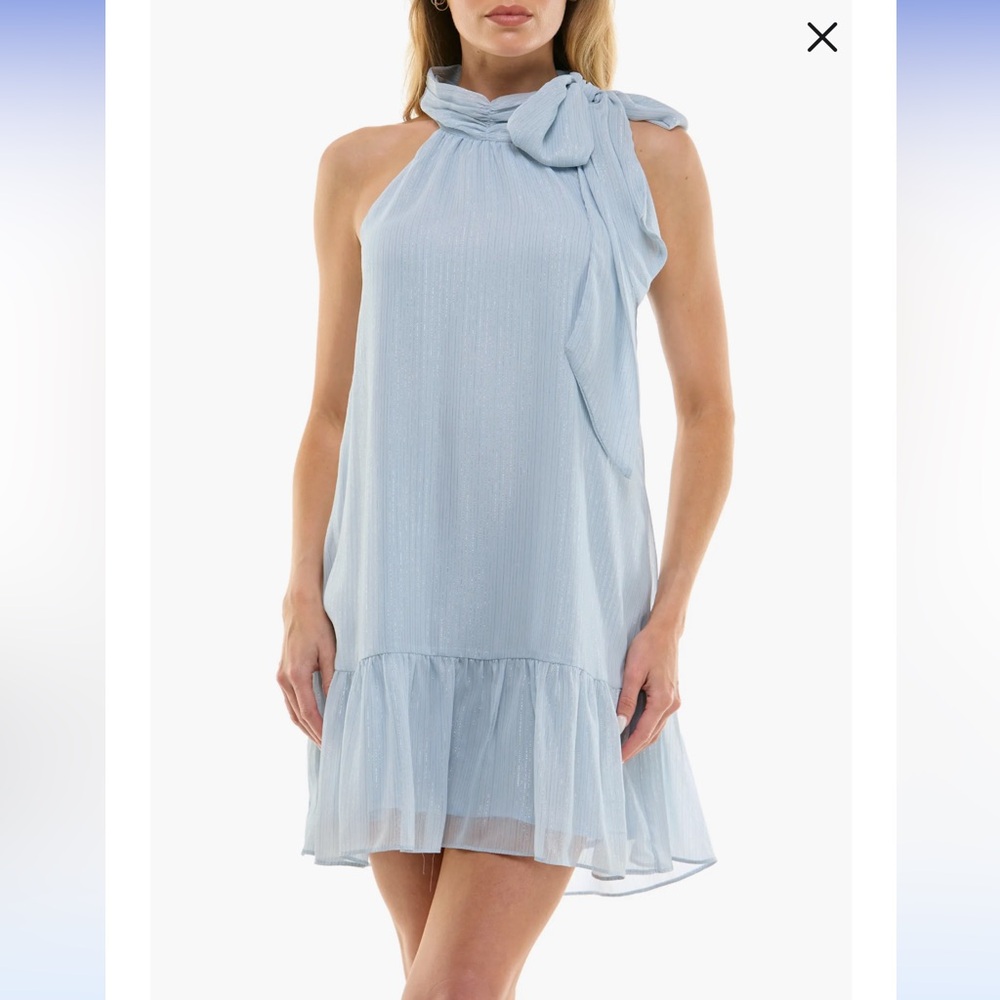 Neck Tie Halter Minidress